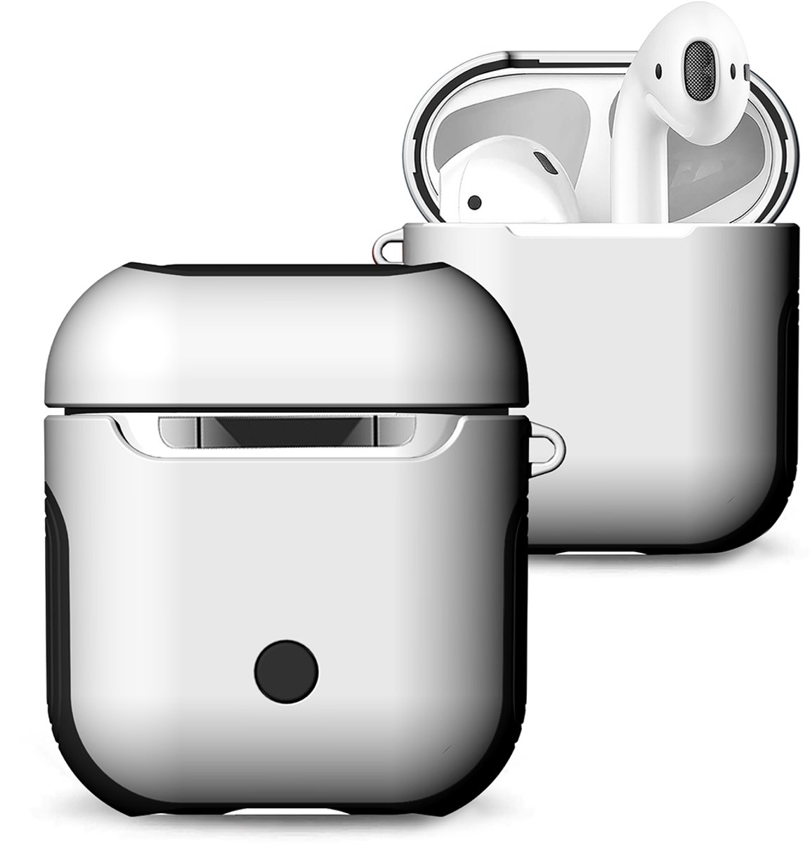Mobigear Hoesje geschikt voor Apple AirPods 1 Hardcase Hoesje | Mobigear FrosteD - Wit