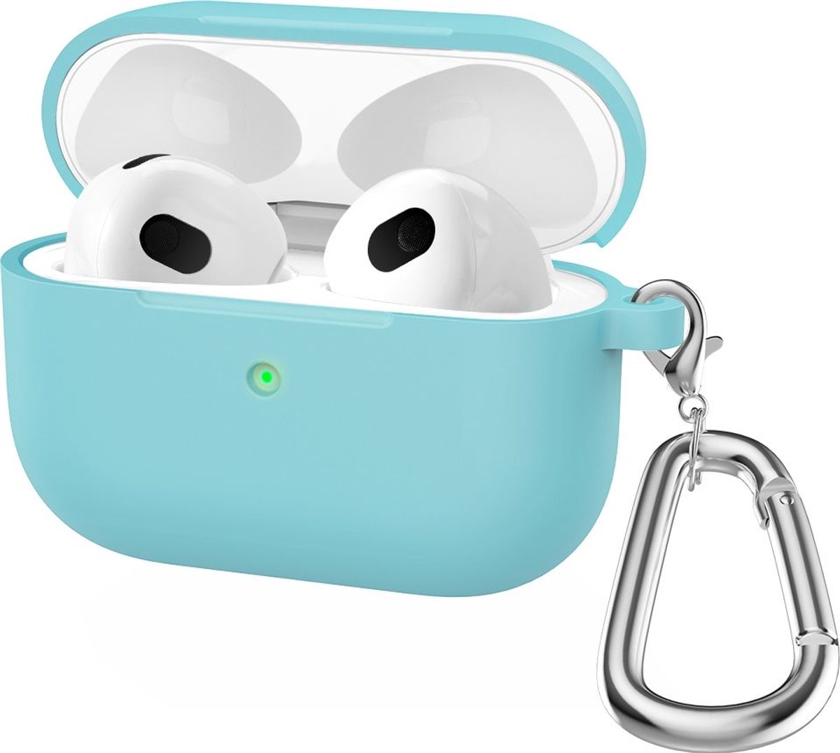 Mobigear Hoesje geschikt voor Apple AirPods 3 Hoesje Flexibel Siliconen | Mobigear Classic - Emerald Green | Groen