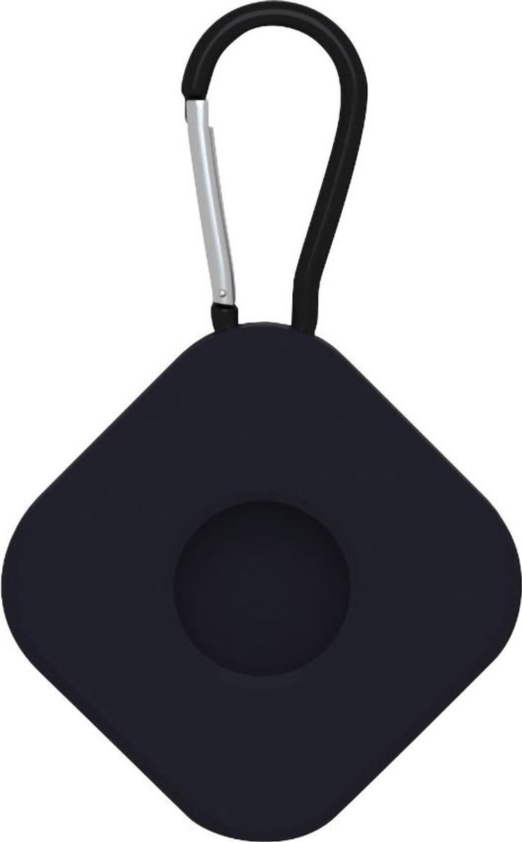 Mobigear Hoesje geschikt voor Apple AirTag Hoesje Flexibel Siliconen | Mobigear Square Key Sleutelhanger - Zwart
