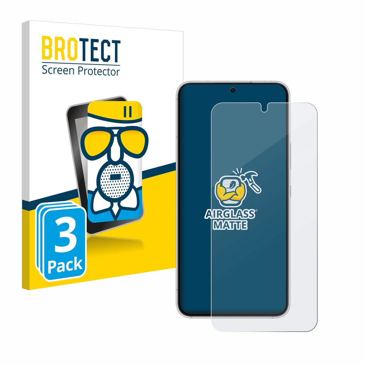 BROTECT - Screenprotector voor Samsung Galaxy S22 Enterprise Edition - Folie Beschermfolie Beschermglas matte 3 Stuks