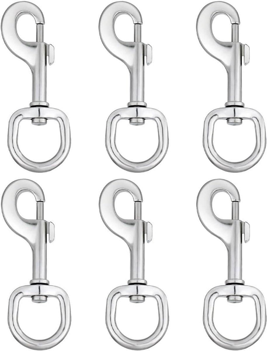 SnelShoppen - 6 Zwivel Zinklegering Karabijnhaken, 360° Draaiend, Ideaal voor Hondenlijnen en Sleutelhangers, Geschikt voor Huisdieren tot 10 kg