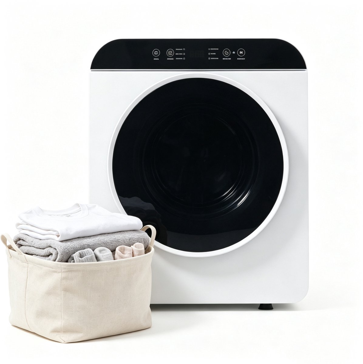 Mini Wasdroger - Compacte Droger - Mini Wasdroger - Wanddroger - UV Sterilisatie - 6 Programma's - 4,5kg - Kinderslot - Appartement - 65x56x46cm - Wit