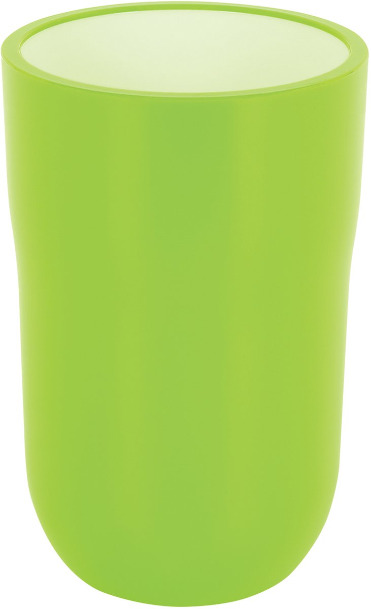 Spirella Cocco Tandenborstelhouder – Tandenborstel Beker en Tandpastabeker voor de Badkamer – Kleur Kiwi – 7,5 x 11,5 cm