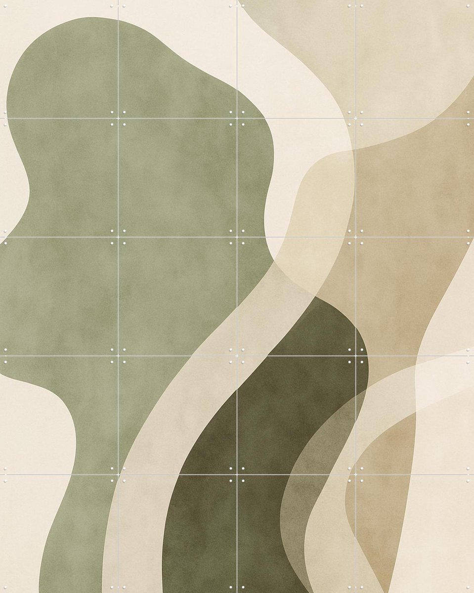 IXXI Abstract No 12, Seaways - 80 x 100 cm - Gratis ophangtool - Grote wanddecoratie en posters - Illustraties, Minimalisme, Modern, Geometrische