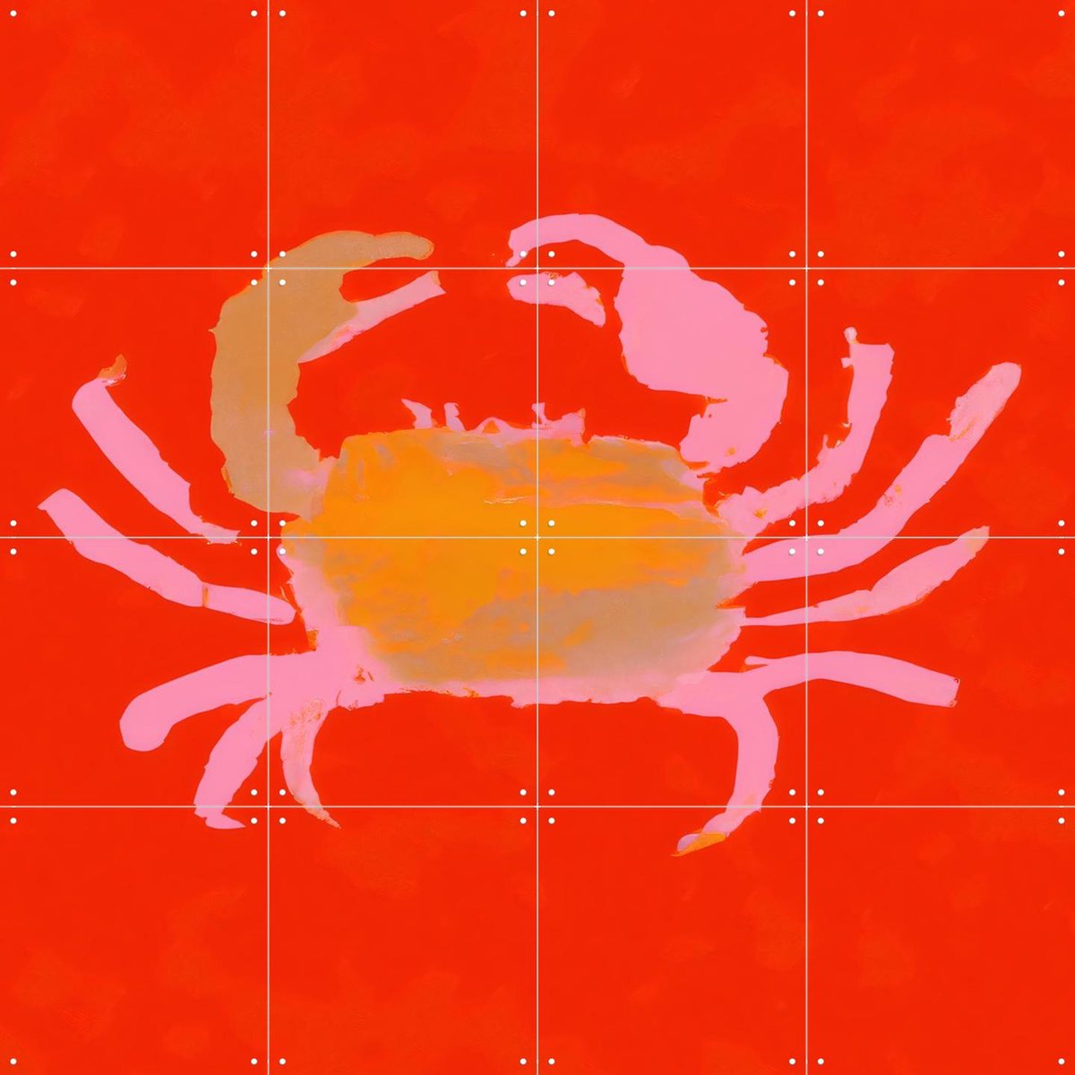 IXXI Crabby Paddy, Interiorisla - 80 x 80 cm - Gratis ophangtool - Grote wanddecoratie en posters - Abstract, Minimalisme, Digitale Kunst, Speels