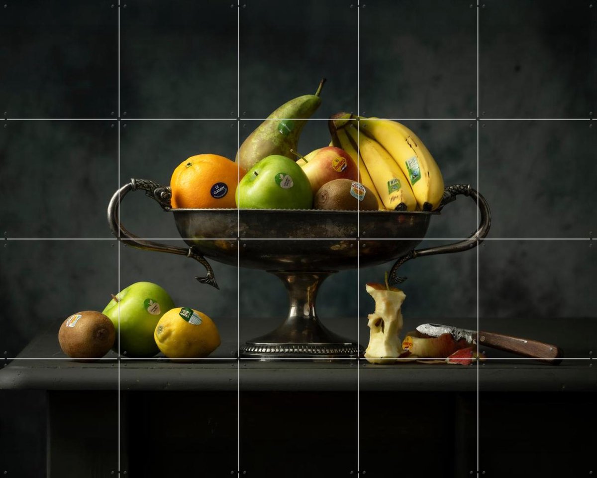 IXXI Sticker Fruit, Igor Swinkels - 100 x 80 cm - Gratis ophangtool - Grote wanddecoratie en posters - Fotografie, Keuken, Eetkamer, Stilleven