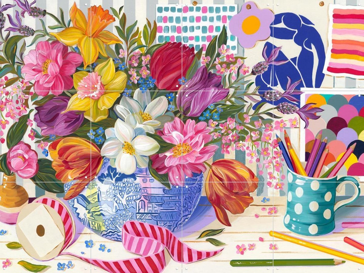 IXXI Spring in the Studio, Libby Chambers - 80 x 60 cm - Gratis ophangtool - Grote wanddecoratie en posters - Schilderijen, Speels, Gang, Kinderkamer