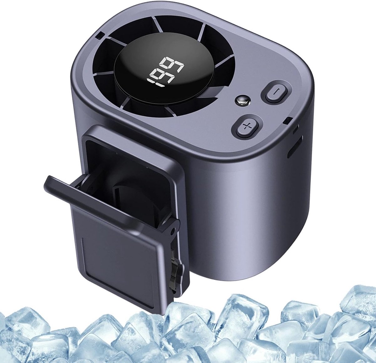 Draagbare ventilator - Miniventilator - Clipventilator - Voor kamperen/auto/buitengebruik - Zomer - Grijs