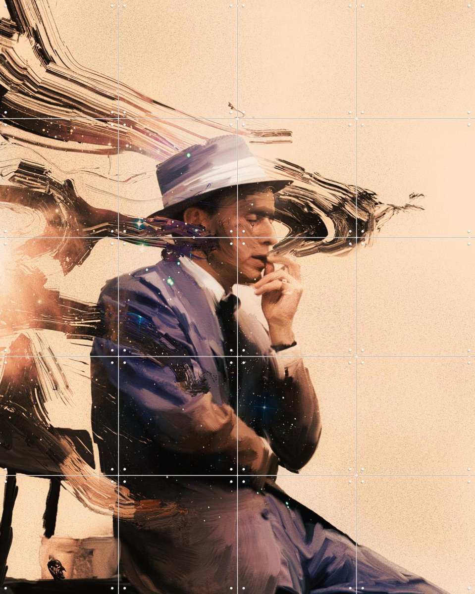 IXXI Smoking Man, Vineet Suresh - 80 x 100 cm - Gratis ophangtool - Grote wanddecoratie en posters - Digitale Kunst, Vintage, Surrealisme, Modern