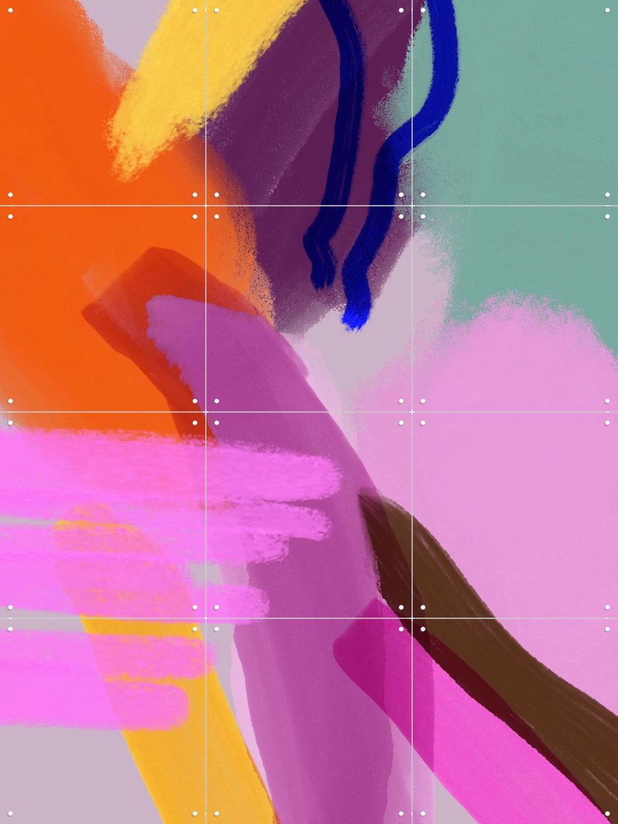 IXXI ART26, Hej.Ibiza - 60 x 80 cm - Gratis ophangtool - Grote wanddecoratie en posters - Kwaststreken, Kleurrijk, Digitale Kunst, Abstract, Modern