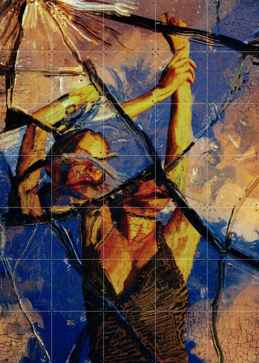 IXXI Broken Glass, Vineet Suresh - 100 x 140 cm - Gratis ophangtool - Grote wanddecoratie en posters - Geometrische Kunst, Modern, Abstract, Gemengde