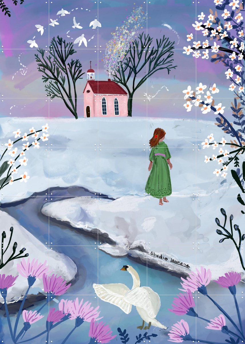 IXXI Winter, Studio LaWiene - 100 x 140 cm - Gratis ophangtool - Grote wanddecoratie en posters - Speels, Surrealisme, Illustraties, Digitale Kunst