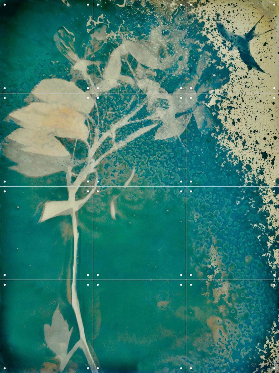 IXXI Transformative Teal, RAR Kramer - 60 x 80 cm - Gratis ophangtool - Grote wanddecoratie en posters - Kwaststreken, Collage, Abstract, Aquarel
