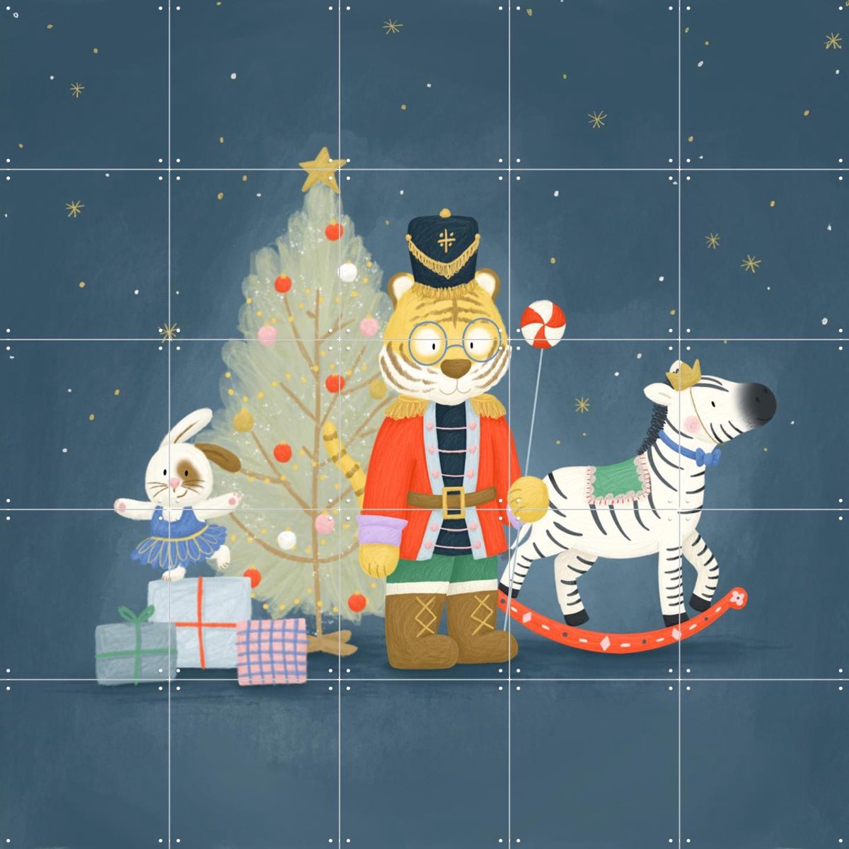 IXXI Nutcracker, Studio Phie - 100 x 100 cm - Gratis ophangtool - Grote wanddecoratie en posters - Fantasierijk, Speels, Illustraties, Babykamer