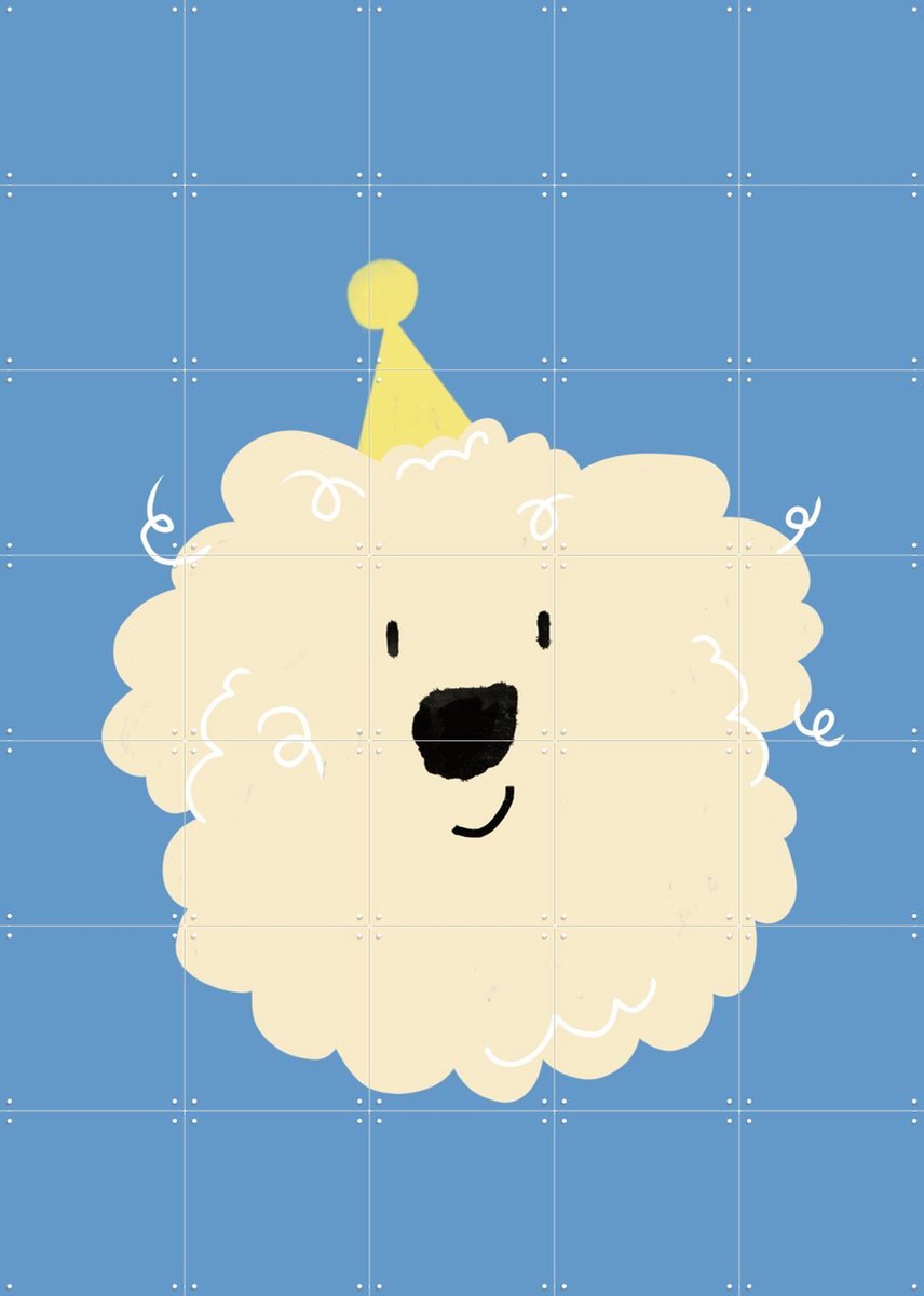 IXXI Noodle, Stadse Spruiten | door Miek illustreert - 100 x 140 cm - Gratis ophangtool - Grote wanddecoratie en posters - Cartoonesk, Speels