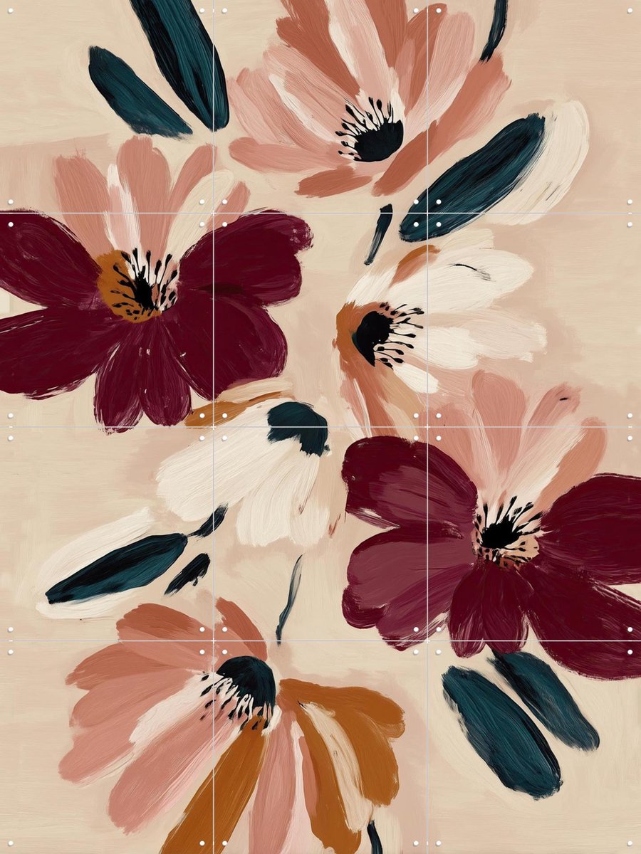 IXXI Blush and Wine Blossoms 1, Branka Kodžoman - 60 x 80 cm - Gratis ophangtool - Grote wanddecoratie en posters - Schilderijen, Kwaststreken