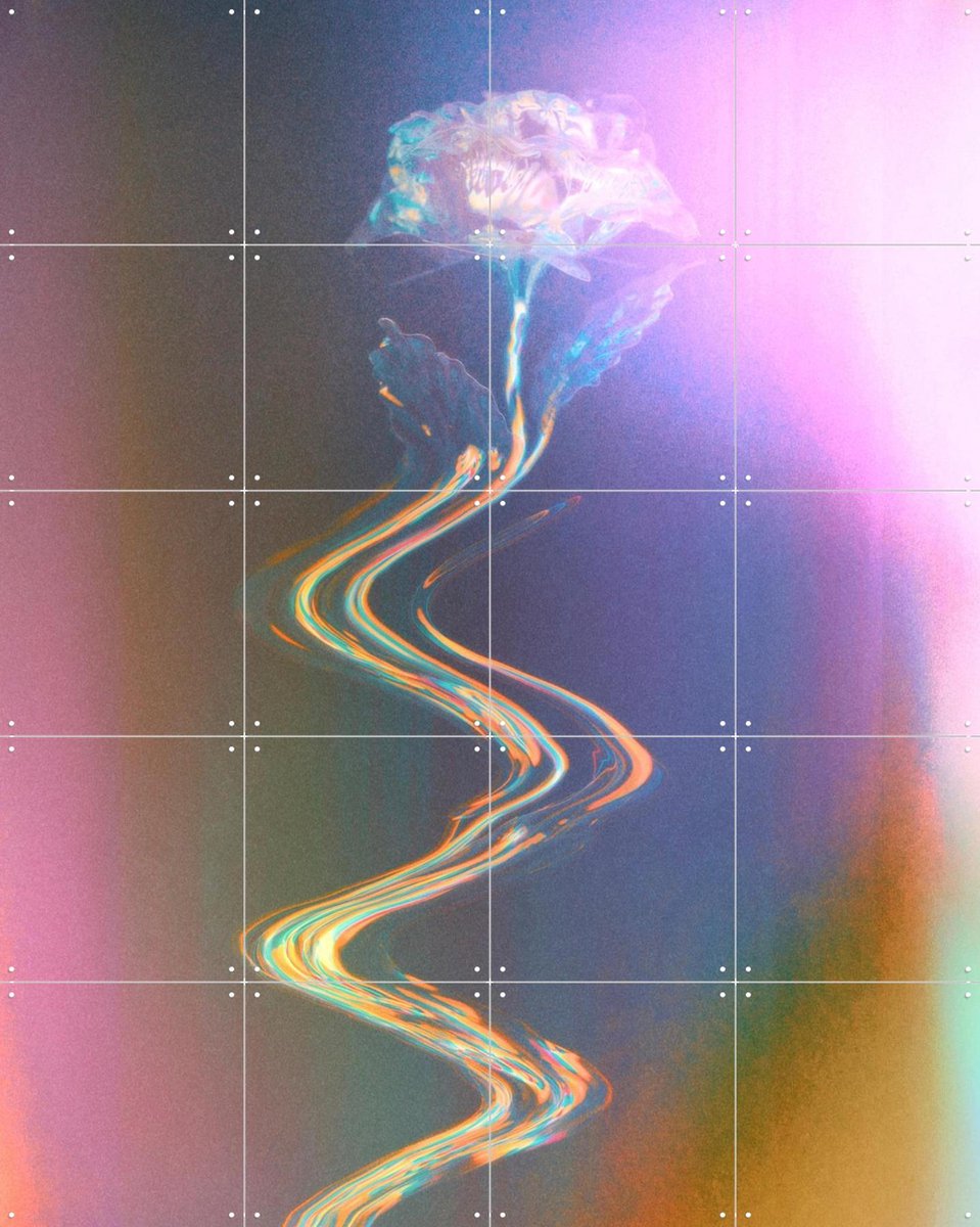IXXI Floral Majesty, Amber Lauder - 80 x 100 cm - Gratis ophangtool - Grote wanddecoratie en posters - Abstract, Kleurrijk, Digitale Kunst