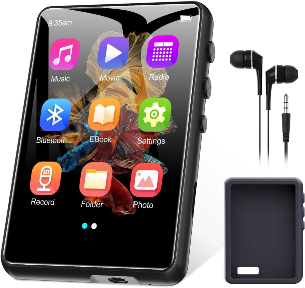SNJY® MP3 Speler Bluetooth - MP4 Speler - Muziek Speler - Touchscreen - 64GB - Zwart