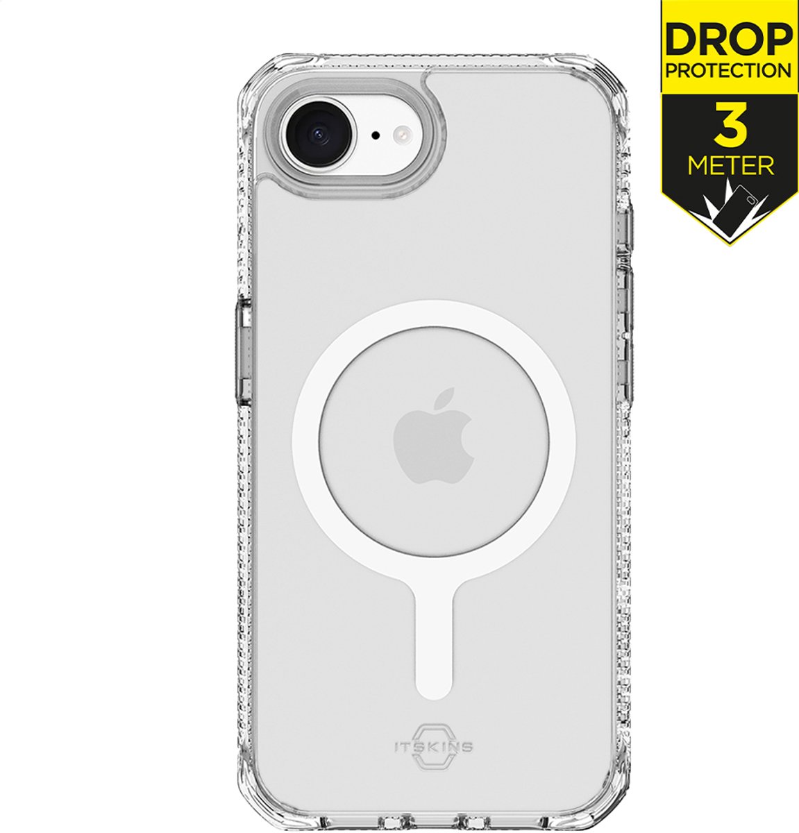ITSKINS Hoesje geschikt voor Apple iPhone 17e MagSafe Telefoonhoesje Hardcase | ITSKINS Level 2 HybridMagFrost R Backcover Shockproof | Geschikt voor MagSafe | Geschikt voor Draadloos Opladen met Magnetische Ring | Geschikt voor MagSafe Case - Zwart