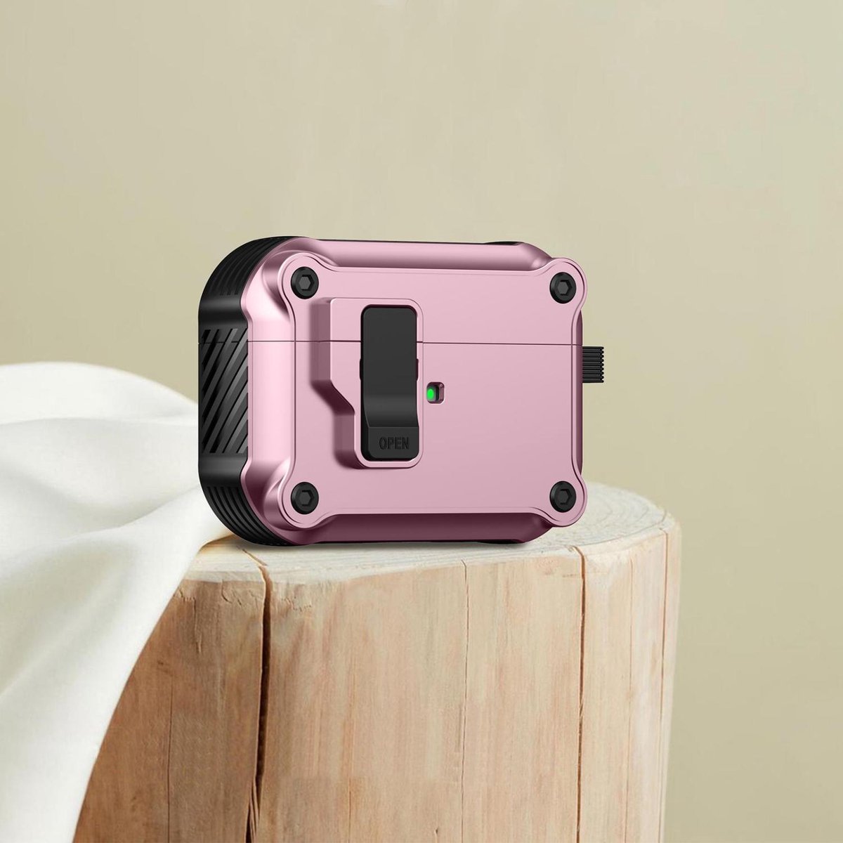 Mobigear Hoesje geschikt voor Apple AirPods Pro 3 Hoesje | Mobigear Armor Clip - Roze