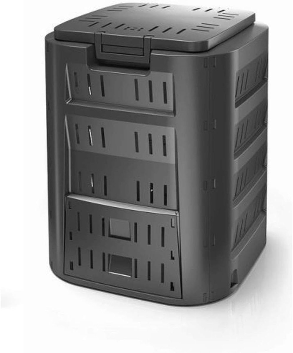 Compostbak Tuin - Composteerbak Organisch Afval - Afval Verwerken - Met Schuifdeksel - 320L - Zwart