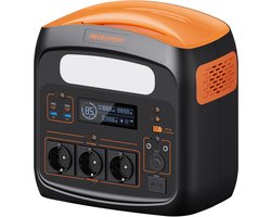 NECESPOW N1200 Draagbare Energiecentrale – 1024 Wh LiFePO4-accu – 1800 W Nominaal Vermogen – USB-C PD 100 W – 10 Uitgangen – Zwart
