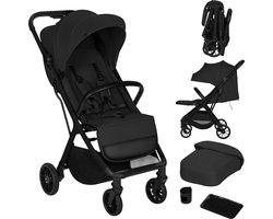 Lionelo Cloe Plus Buggy – Automatisch Inklapbaar – Kinderwagen tot 22 kg – Compact & Lichtgewicht – Verstelbare Rugleuning – Grote Geveerde PU-Wielen – UPF50+ XXL Zonnekap – Voetenzak & Bekerhouder