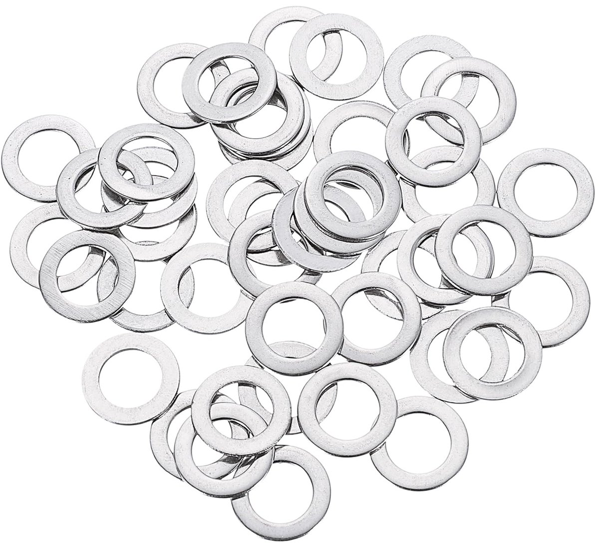 50 stuks M8 sluitringen, 8 x 14 x 0,8 mm, verdikt, 304 roestvrij staal, platte afstandhouders voor schroeven, bouten, auto's, industriële machines