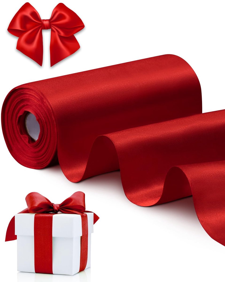 satijnen lint 15 cm x 50 m breed dik lint voor een grote opening zakelijke lintstekken ceremonie strik bruiloft stoelen feest kerstfestival decor