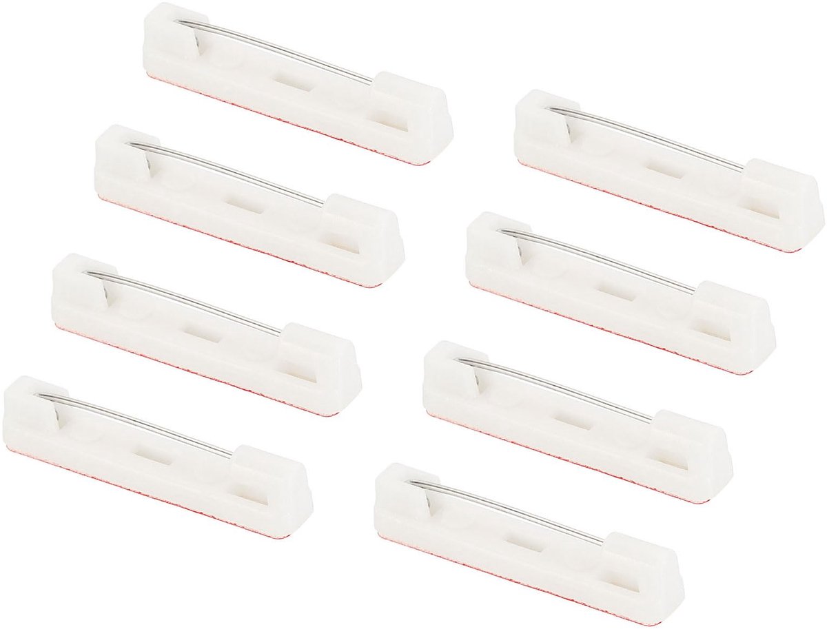 50 stuks veiligheidsbeugelspelden, zelfklevende broche gesp pin-ruggen | Badge ambachten maken geweldig voor naamlabels, sieraden maken (wit, 31 mm)