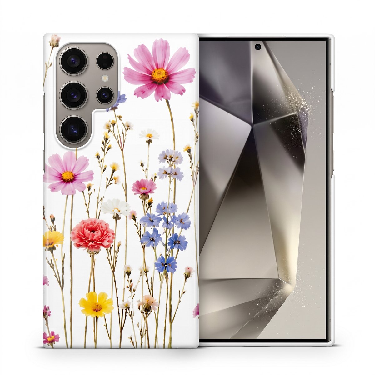 Hoesje geschikt voor Samsung Galaxy S24 Ultra – Wild Bloemen – Exclusief Design – Polycarbonaat – Floral