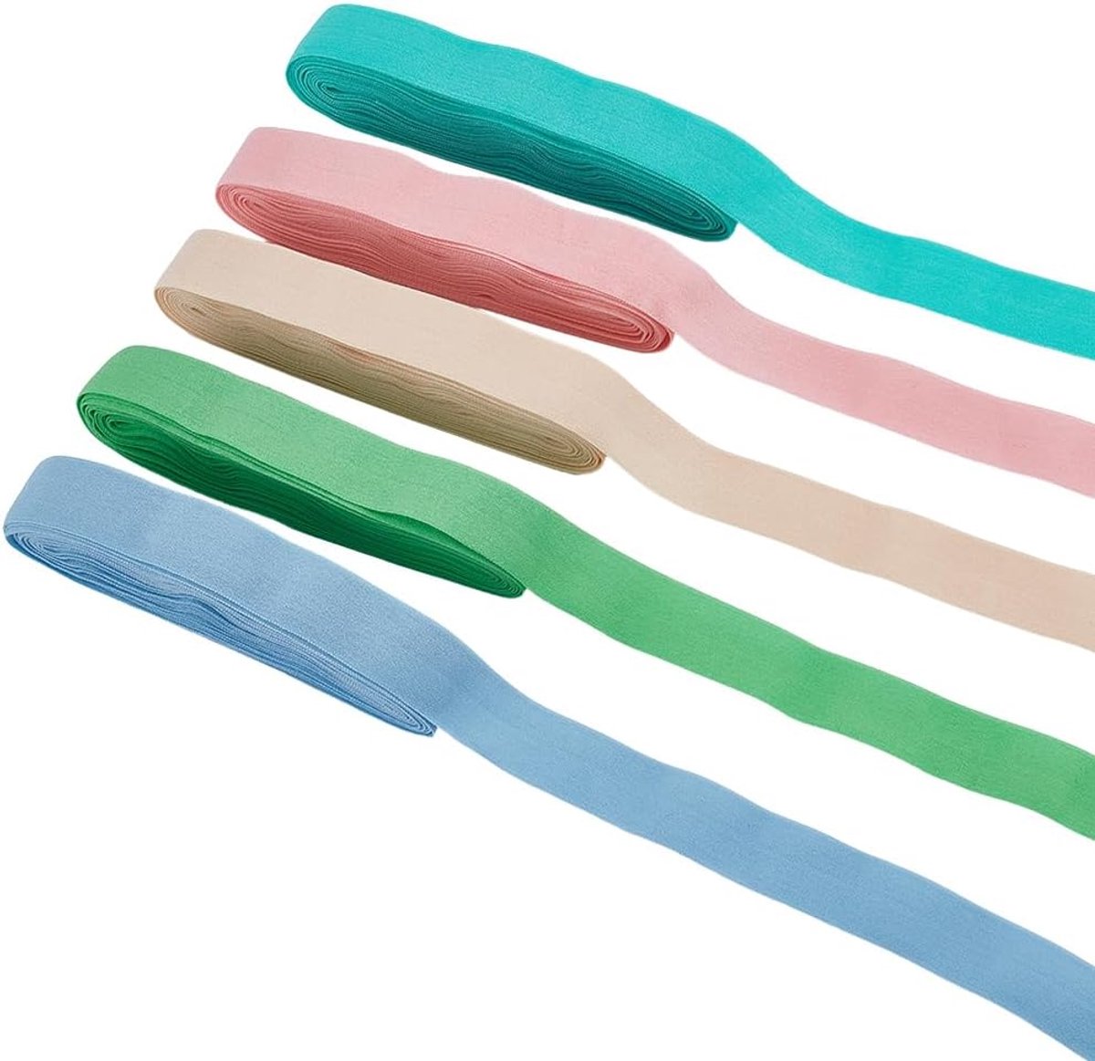 Elastiek van nylon, opvouwbaar, 22,86 m, 20 mm, lichte kleuren, gesorteerd, zeer rekbaar en elastisch, ideaal voor het naaien, knopen voor handtas