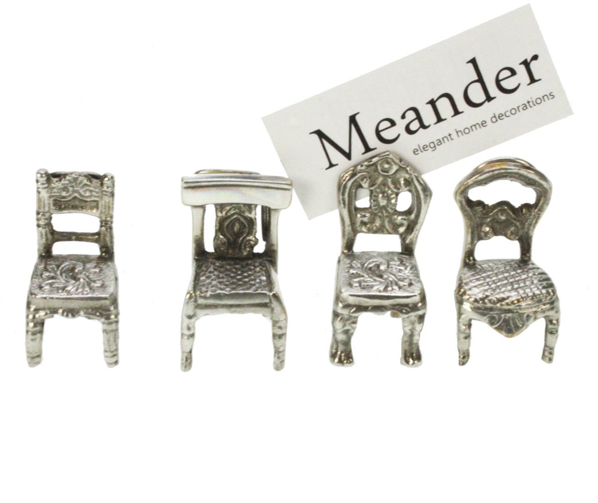 Kaarthouder stoelen set/4 5cm
