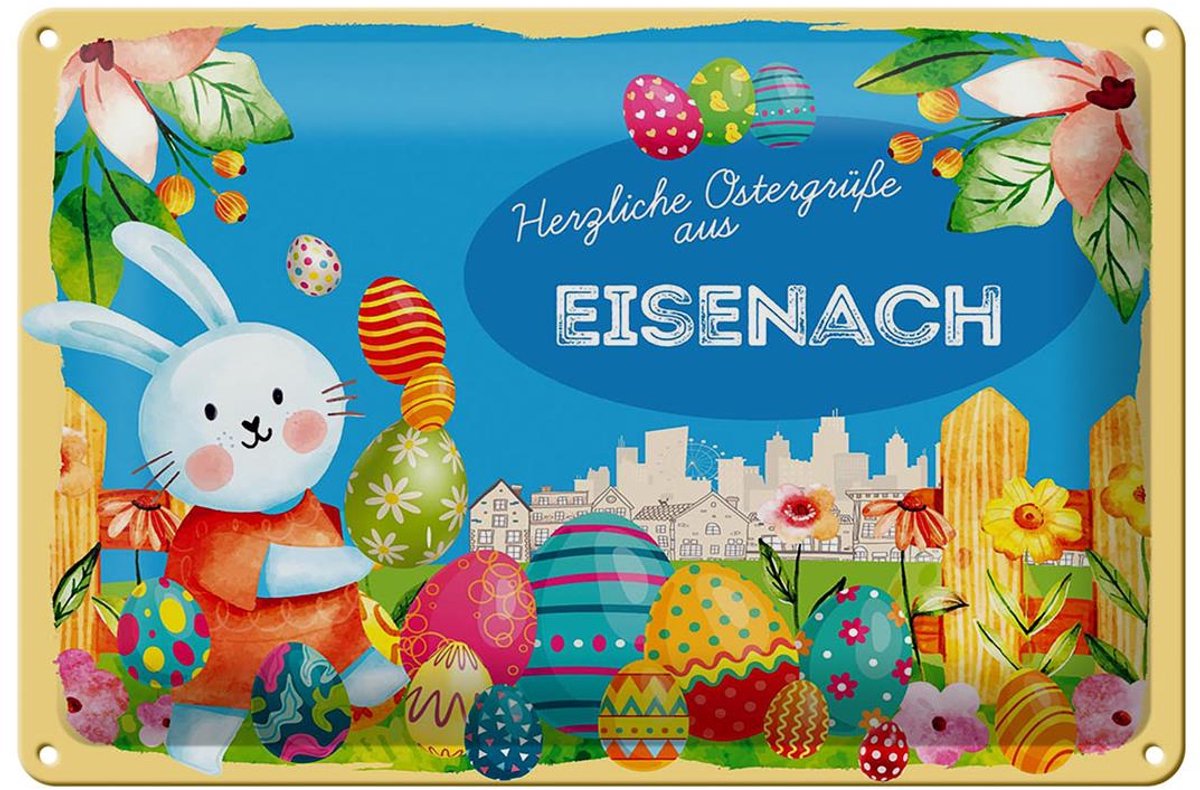 Blechschild Ostern Ostergrüße 30x20cm EISENACH