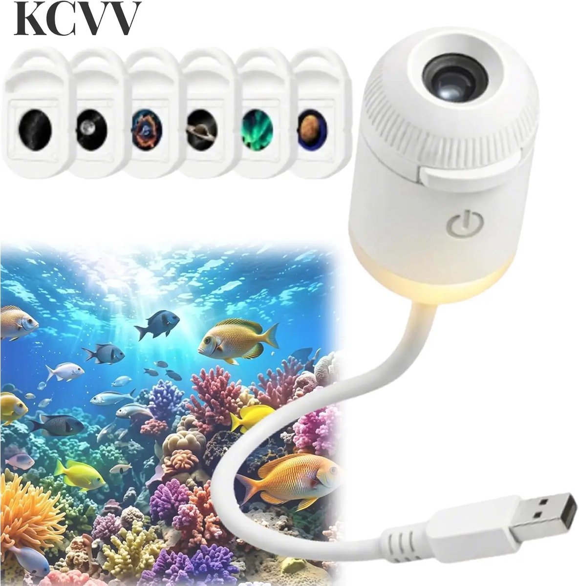 2-in-1 Projector-projector sterrenhemel-projector sterrenhemel kinderen-projector sterrenhemel usb - inclusief 6 projectievellen, 360° USB-sterrenstelsel- en maanprojector - geschikt voor slaapkamer- en autoplafondverlichting - wit