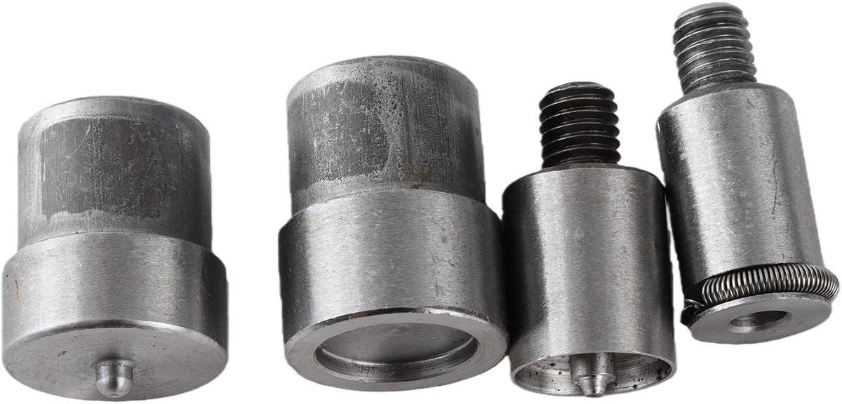 4 Stuks Drukknopen Dies Set, Wrap Button Kit RVS Button Die Hand Snap Persmachine Vervangende Kits voor 651, 633, 831 Knoppen voor Hand Snap Press