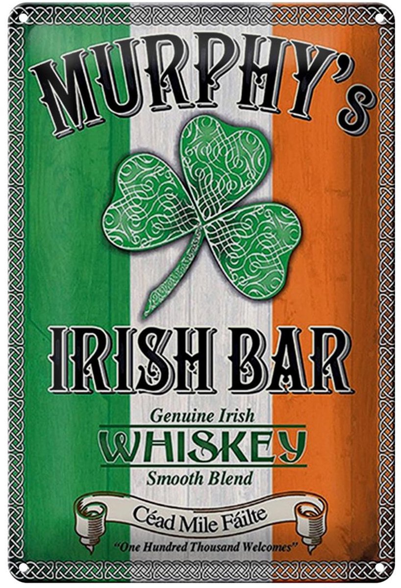 Blechschild Alkohol 20x30cm Murphy´s Irish Bar Whiskey