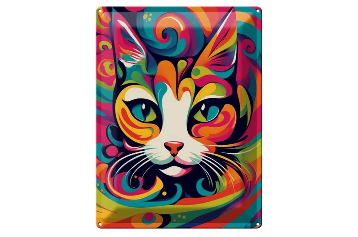 Blechschild 20x30cm Katzen Farbspektakel