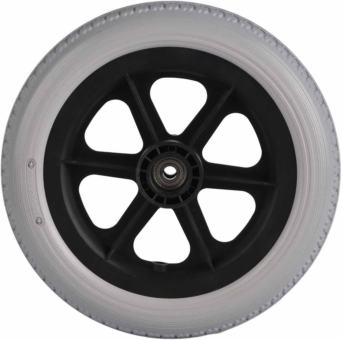 Rolstoelwiel 12 inch PU antislip achterwiel massief rubberen reserveband 30 cm grijs