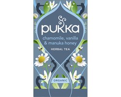 Pukka Tea Chamomile Vanilla & Manuka Honey - 20 Theezakjes - Biologische Kruidenthee - Kamille Thee - 1 x 20 zakjes