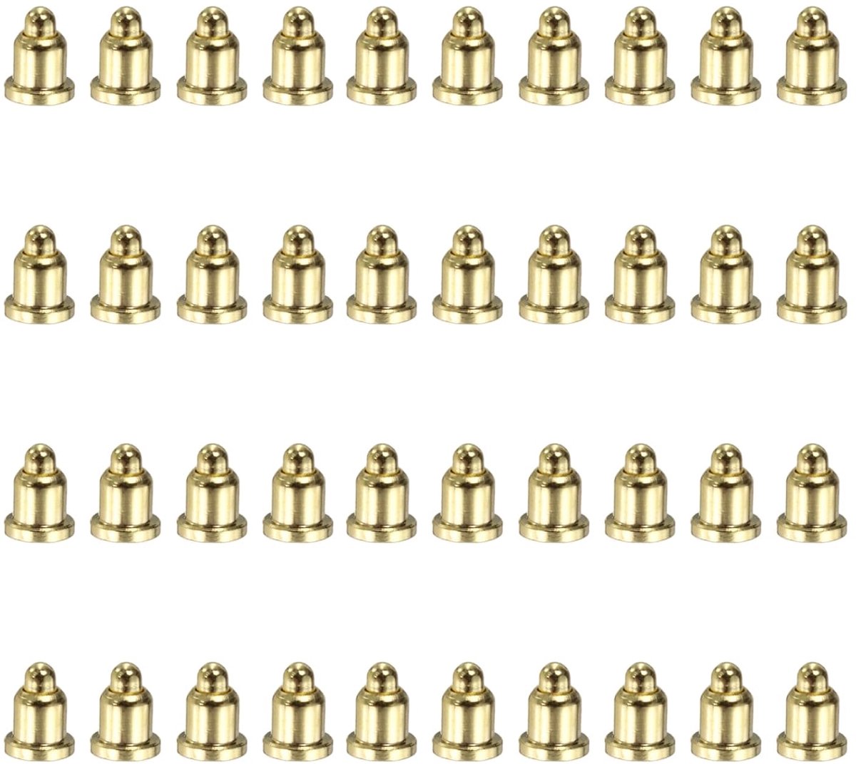40 stuks vergulde veerpennen, 2,5 mm, met veer, koperen wijzer voor stroomtesten, reservekoppelingen voor sondes