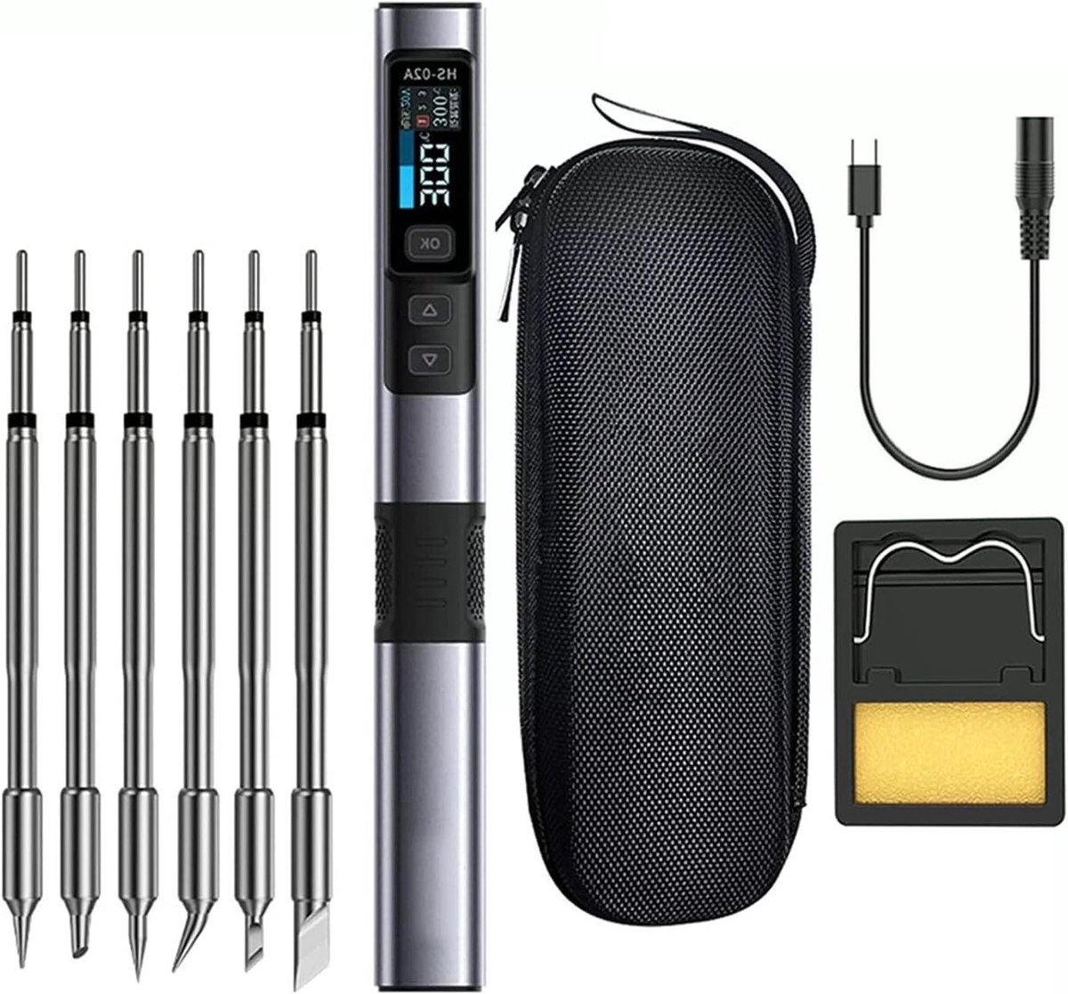 Elektrische Soldeerbout - Mini Soldeerbout Set - Elektronica Reparatie - Snelle Opwarming - 100 Watt - Zwart