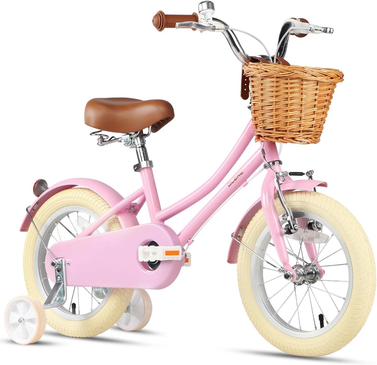 Meisjesfiets Met Mand voor Kinderen van 3-10 Jaar, 12 14 16 18 20 Inch Met Bel en Stabilisatoren, Diverse Kleuren
