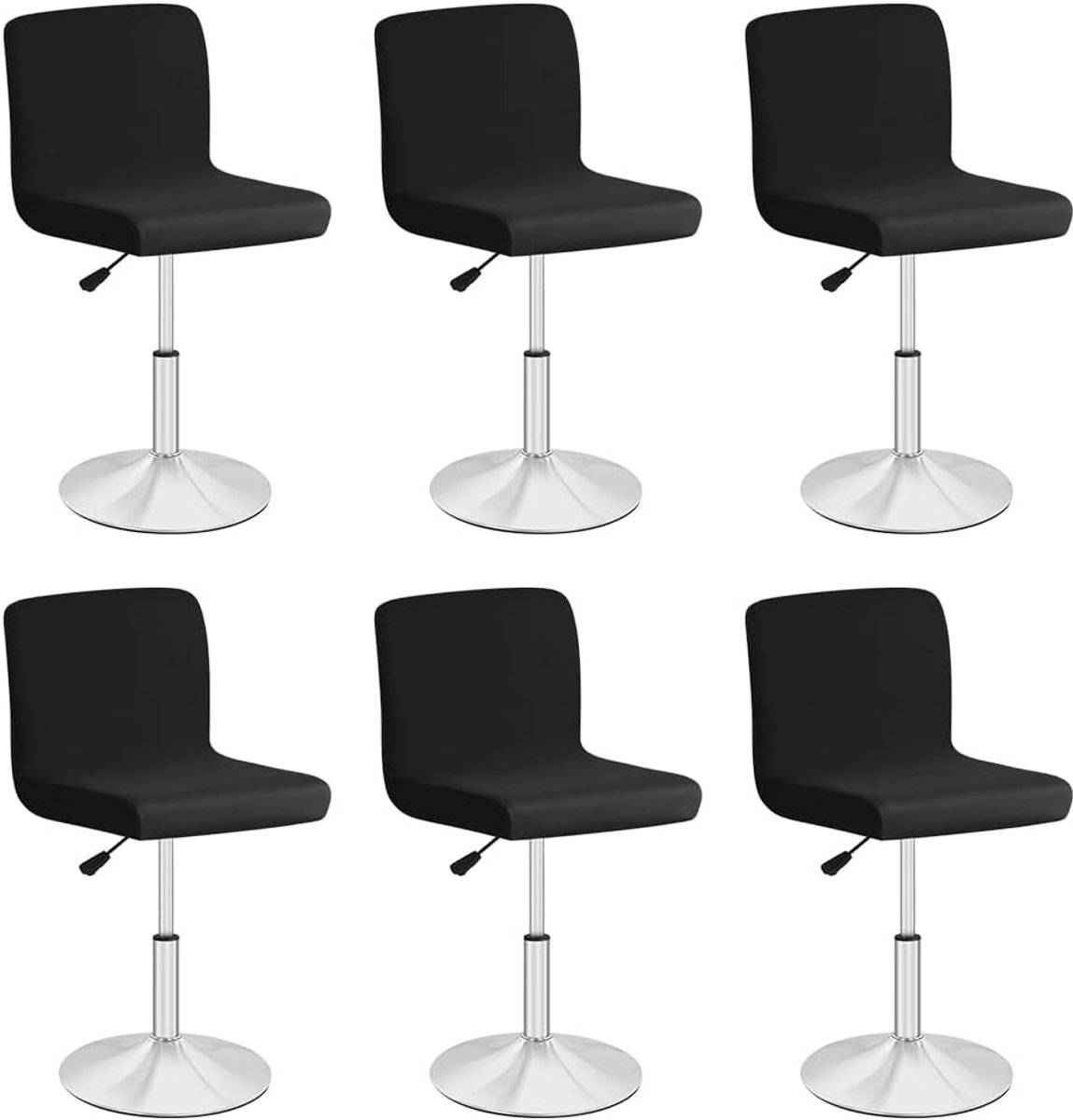 SnelShoppen - Barstoel Hoes Set - Verwijderbare Wasbare Stretch Covers voor Hoge Bar Stoelen en Swivel Stoelen - Zwart - Universele maat - Perfect voo