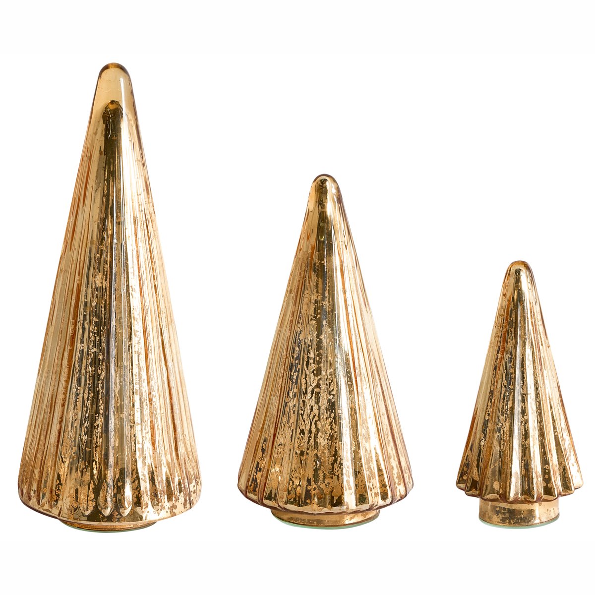 OYEREN - Set van 3 kerstdecoraties - Goud - Glas