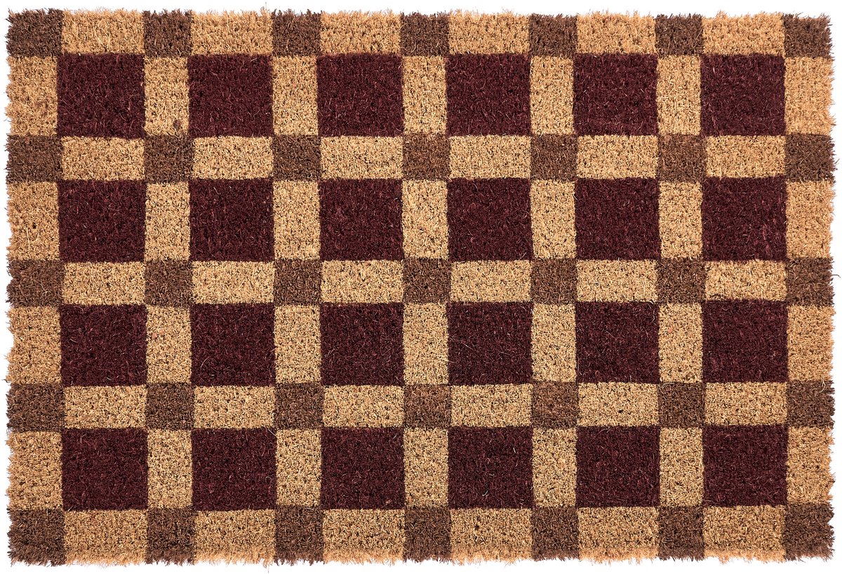 VILLASIS - Deurmat - Beige/Rood - 60 x 90 cm - PVC