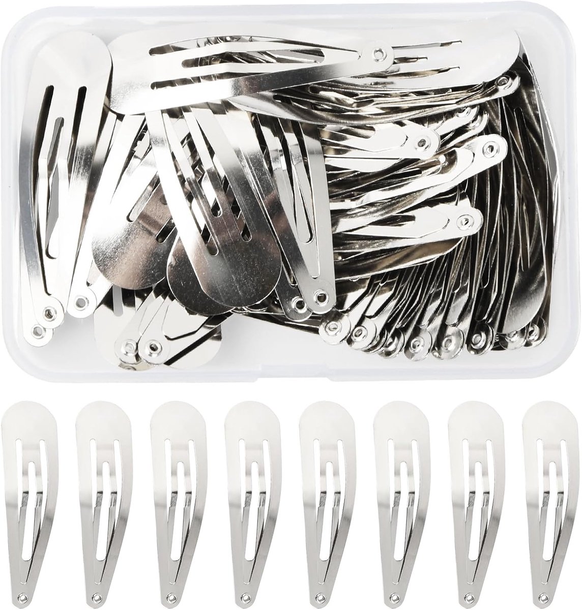 SnelShoppen - 50 Zilveren Haarspelden 5 cm voor Meisjes - Kinderen Haaraccessoires - Duurzaam en Hoogwaardige Kleur - Perfect voor Feesten en Dagelijk