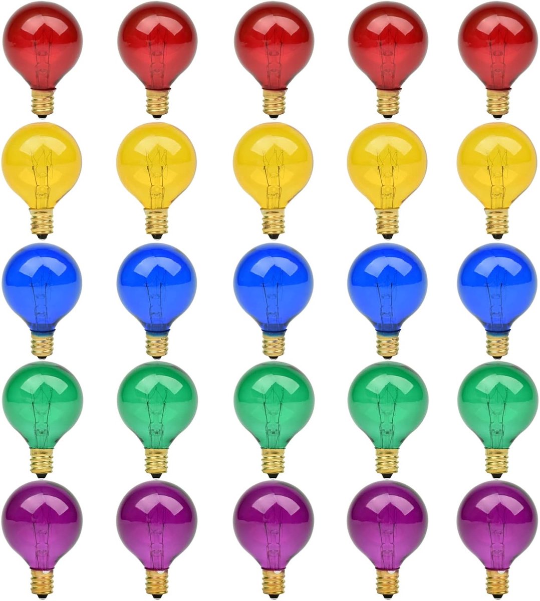SnelShoppen - G40 Vervangende Lichtbulbs, 25 Stuks, 7W Warm Wit, E12 Edison Lamp voor Buiten, Balkon, Tuinfeesten, Bruiloften, Decoratie, 220-240V