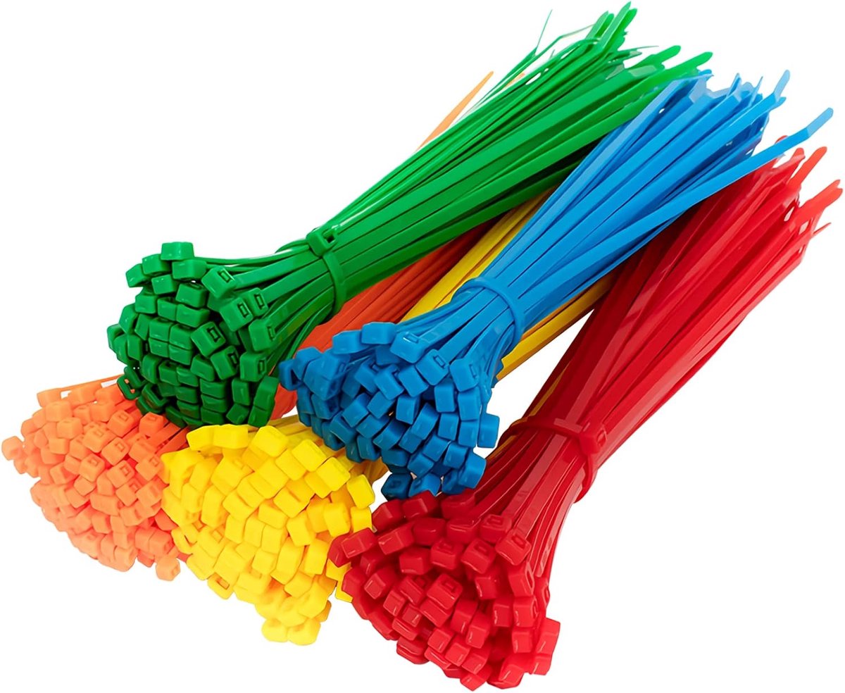 SnelShoppen - 500pcs Kleurrijke Kabelbinders Set 100mm x 2.5mm - Sterke Nylon Zipper - UV Bestendig - Hittebestendig - Rood, Geel, Blauw - Perfect voo