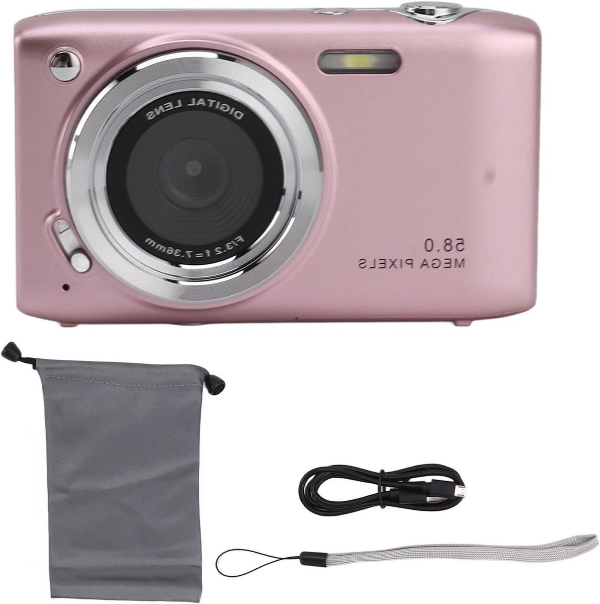 Digitale Camera - Compacte Camera - Vloggen en Fotograferen - 4K Video en 58MP Foto - 16x Zoom - Roos